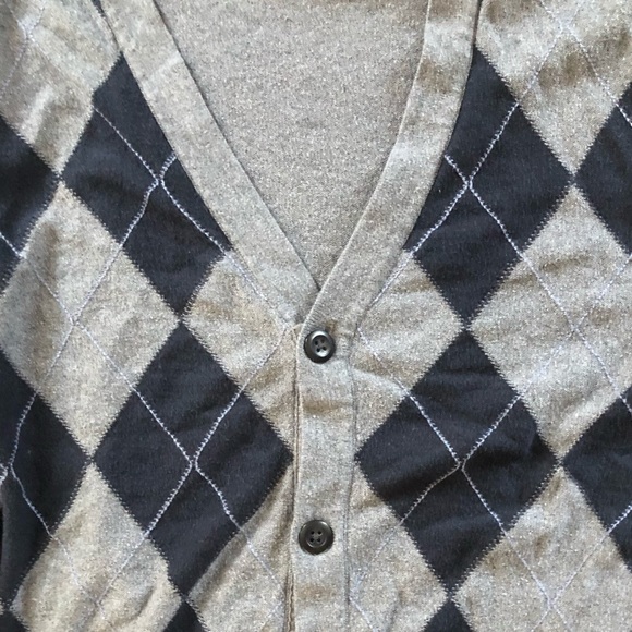 Gap Argyle Cardigan grey and navy blue - Picture 2 of 2